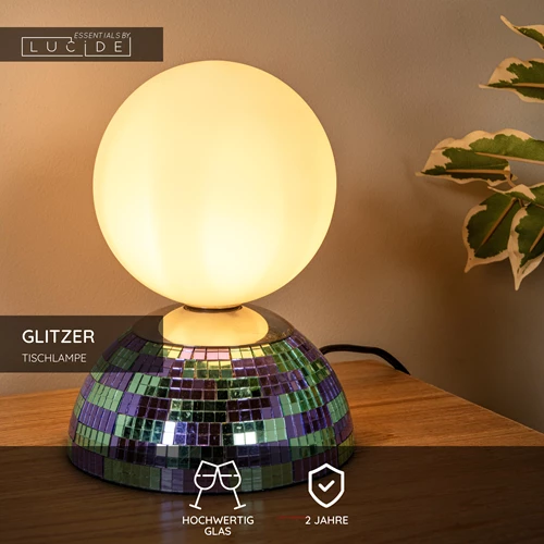 Lucide GLITZER - Tischlampe - Ø 14 cm - 1xG9 - Blau | Essential - USP